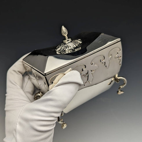 1913 年英國古董純銀茶葉盒 Walker 和 Hall